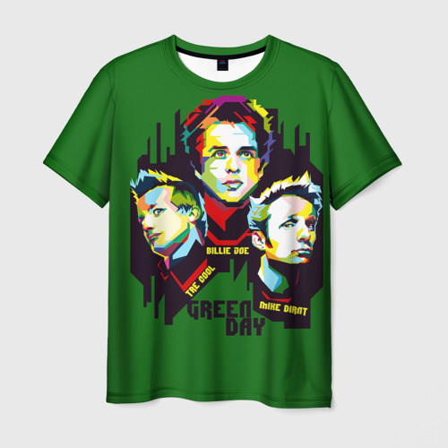 Мужская футболка 3D Green Day Фото 01 Мужская футболка 3D Green Day Фото 01