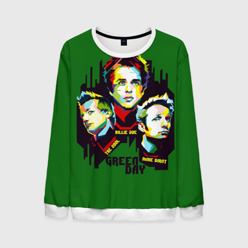 Мужской свитшот 3D Green Day, цвет белый