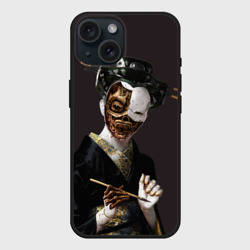 Чехол силиконовый для Apple iPhone 15 матовый Ghost In The Shell - кибер гейша