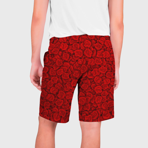Мужские шорты 3D Красные розы, цвет 3D печать - фото 2