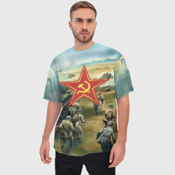 Мужская футболка oversize 3D Наступление советской армии - фото 2