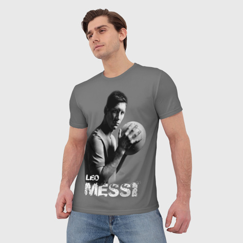Мужская футболка 3D с принтом Leo Messi, фото на моделе #1