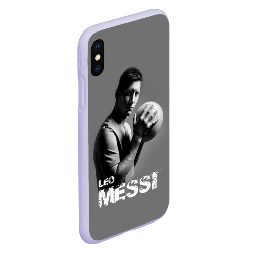 Чехол для iPhone XS Max матовый Leo Messi, цвет светло-сиреневый - фото 3
