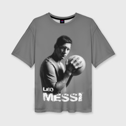 Женская футболка oversize 3D Leo Messi