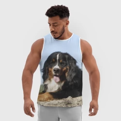 Мужская спортивная майка 3D Бернский зенненхунд - фото 2