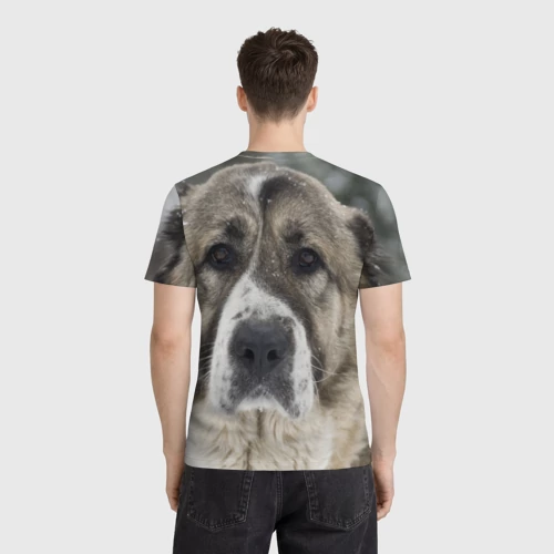 Мужская футболка 3D с принтом САО алабай, вид сзади #2
