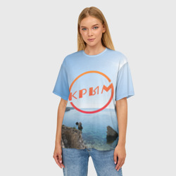 Женская футболка oversize 3D Крым - фото 2