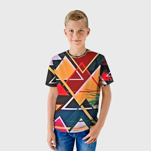 Детская футболка 3D similar triangles, цвет 3D печать - фото 3