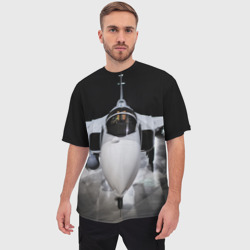 Мужская футболка oversize 3D Истребитель - фото 2