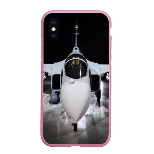 Чехол для iPhone XS Max матовый Истребитель, цвет розовый