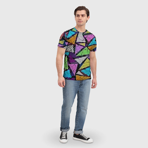 Мужская футболка 3D Fashion triangle, цвет 3D печать - фото 5
