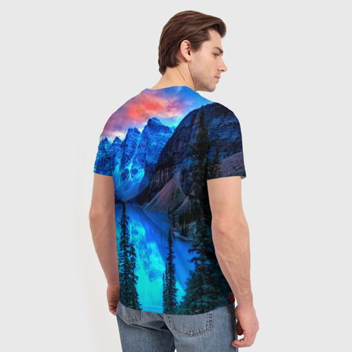 Мужская футболка 3D Озеро, цвет 3D печать - фото 4