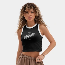 Женская укороченная майка-топ хлопок Петрович/Doodle Bro - фото 2