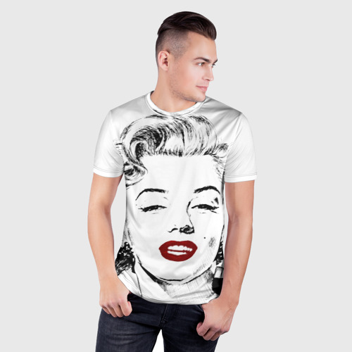 Мужская футболка 3D Slim Мерлин Монро, цвет 3D печать - фото 3