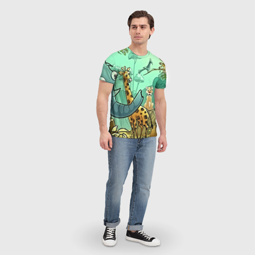 Мужская футболка 3D Звери, цвет 3D печать - фото 5
