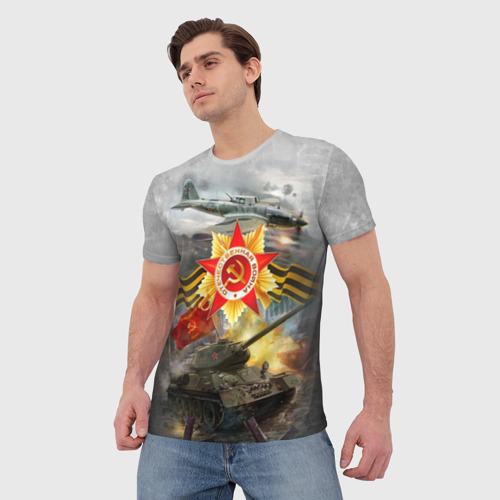Мужская футболка 3D с принтом Отечественная война, фото на моделе #1
