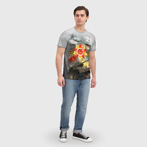 Мужская футболка 3D с принтом Отечественная война, вид сбоку #3