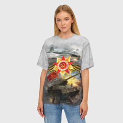 Женская футболка oversize 3D Отечественная война - фото 2