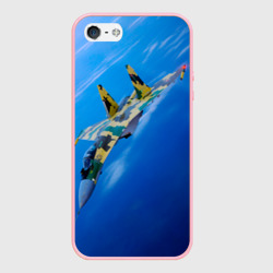 Чехол для iPhone 5/5S матовый Су 35 в голубом небе