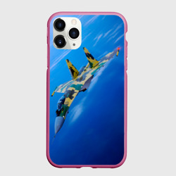 Чехол для iPhone 11 Pro матовый Су 35 в голубом небе