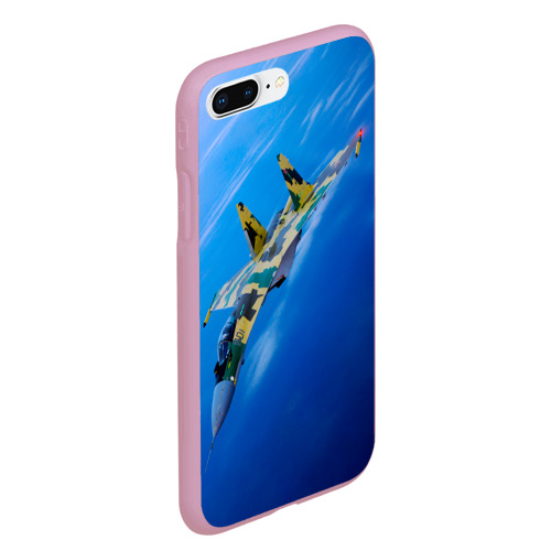 Чехол для iPhone 7Plus/8 Plus матовый Су 35 в голубом небе, цвет розовый - фото 3