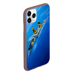 Чехол для iPhone 11 Pro Max матовый Су 35 в голубом небе - фото 2