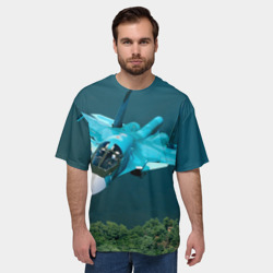 Мужская футболка oversize 3D Су 34 - фото 2