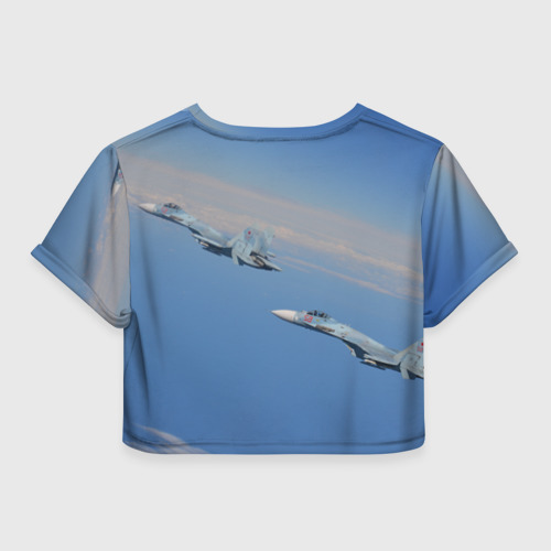 Женская футболка Crop-top 3D Боевой строй, цвет 3D печать - фото 2