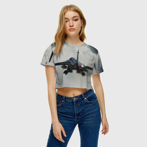 Женская футболка Crop-top 3D Реактивный - фото 3