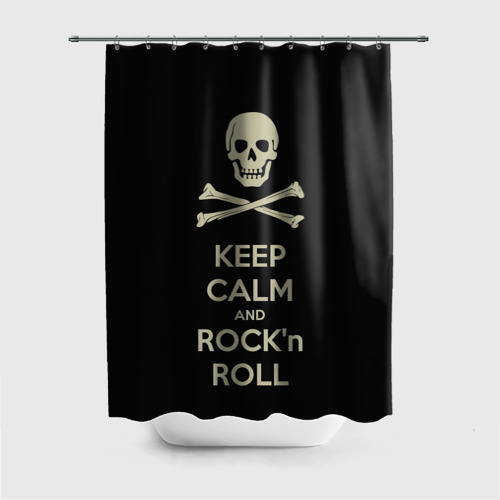 Штора 3D для ванной Keep Calm and ROCK