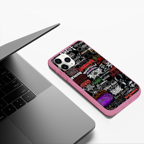 Чехол для iPhone 11 Pro Max матовый Hard Rock, цвет малиновый - фото 5