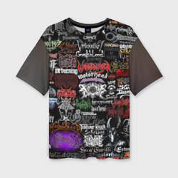 Женская футболка oversize 3D Hard Rock