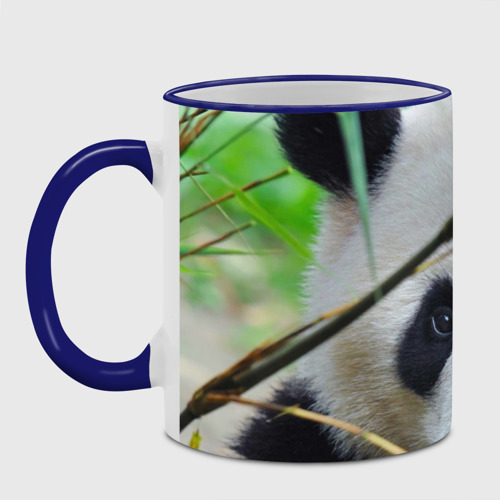 Кружка с полной запечаткой Панда в лесу, цвет Кант синий - фото 2