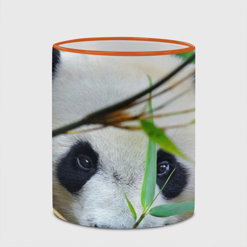 Кружка с полной запечаткой Панда в лесу, цвет Кант оранжевый - фото 4