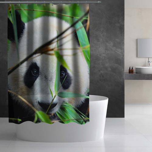 Штора 3D для ванной Панда в лесу - фото 3