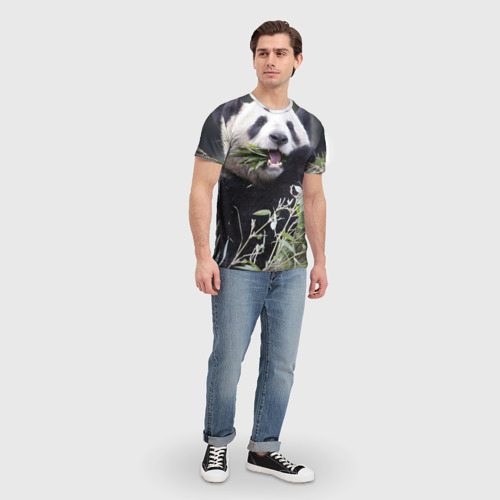 Мужская футболка 3D Панда кушает - фото 5