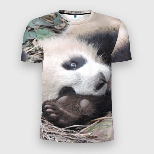 Мужская футболка 3D Slim Лапка панда, цвет 3D печать