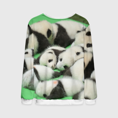 Мужской свитшот 3D Новорожденные панды, цвет белый - фото 2