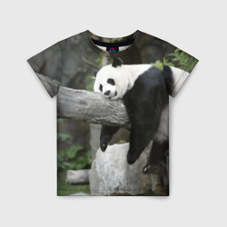 Детская футболка 3D Большая уставшая панда
