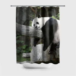 Штора 3D для ванной Большая уставшая панда