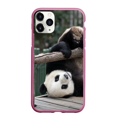 Чехол для iPhone 11 Pro матовый с принтом Паркур панда, вид спереди #2