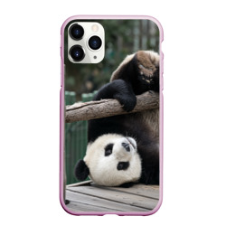 Чехол для iPhone 11 Pro Max матовый Паркур панда