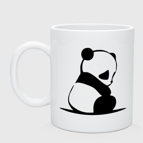 Кружка керамическая Грустный панда, цвет белый