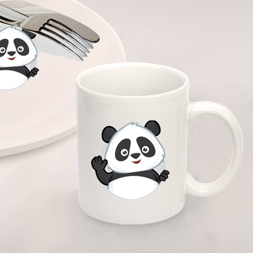Набор: тарелка + кружка Привет, я панда - фото 2