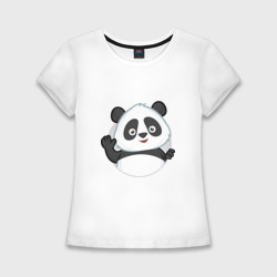 Женская футболка хлопок Slim Привет, я панда