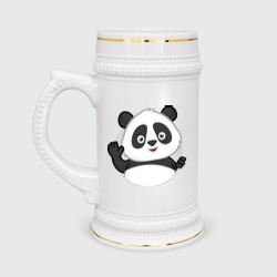 Кружка пивная Привет, я панда
