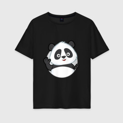 Женская футболка хлопок Oversize Привет, я панда