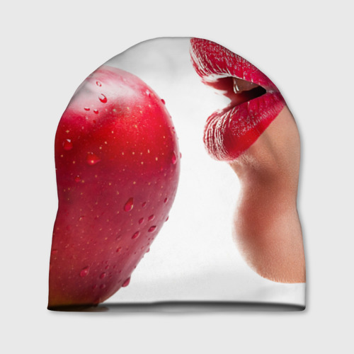 Шапка 3D Яблоко и губы