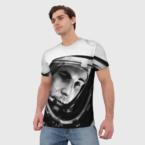 Мужская футболка 3D Юрий Гагарин, цвет 3D печать - фото 3
