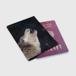 Обложка для паспорта матовая кожа Вой серого волка - фото 2